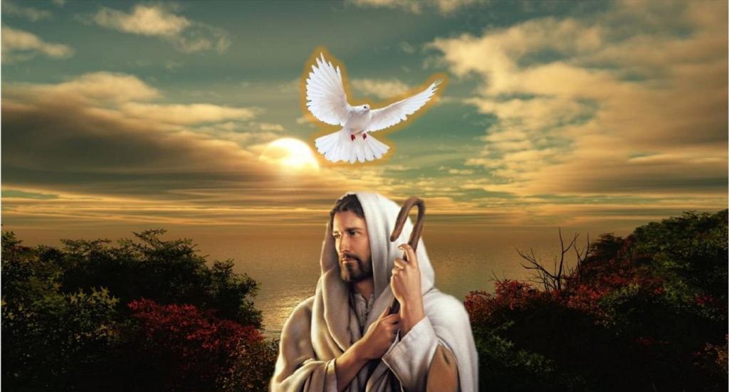 Иисус Христос с птицей.