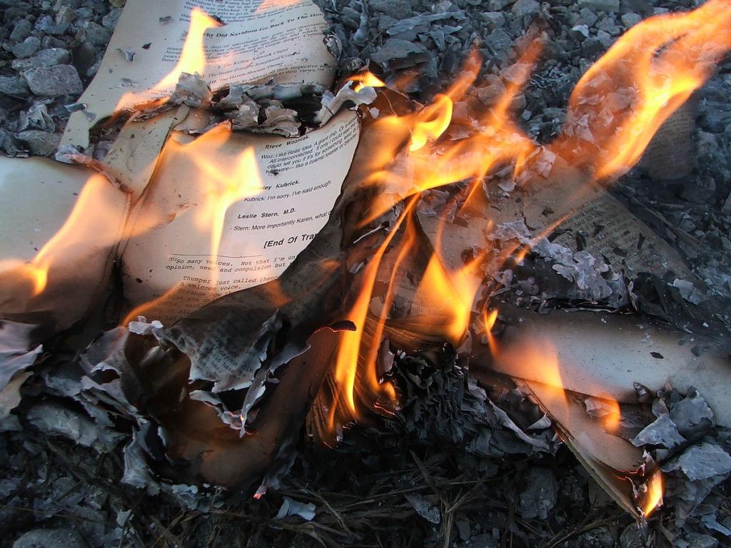 Пламя пожирает страницы